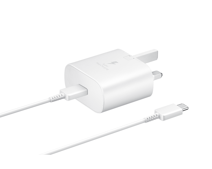 Samsung 25W PD Travel Adapter With USB-C Cable-Color: White---Ennap.com