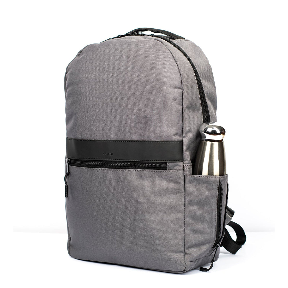 NASEEG X2 15.6-inch slim laptop backpack in Dark Gray, angled front view