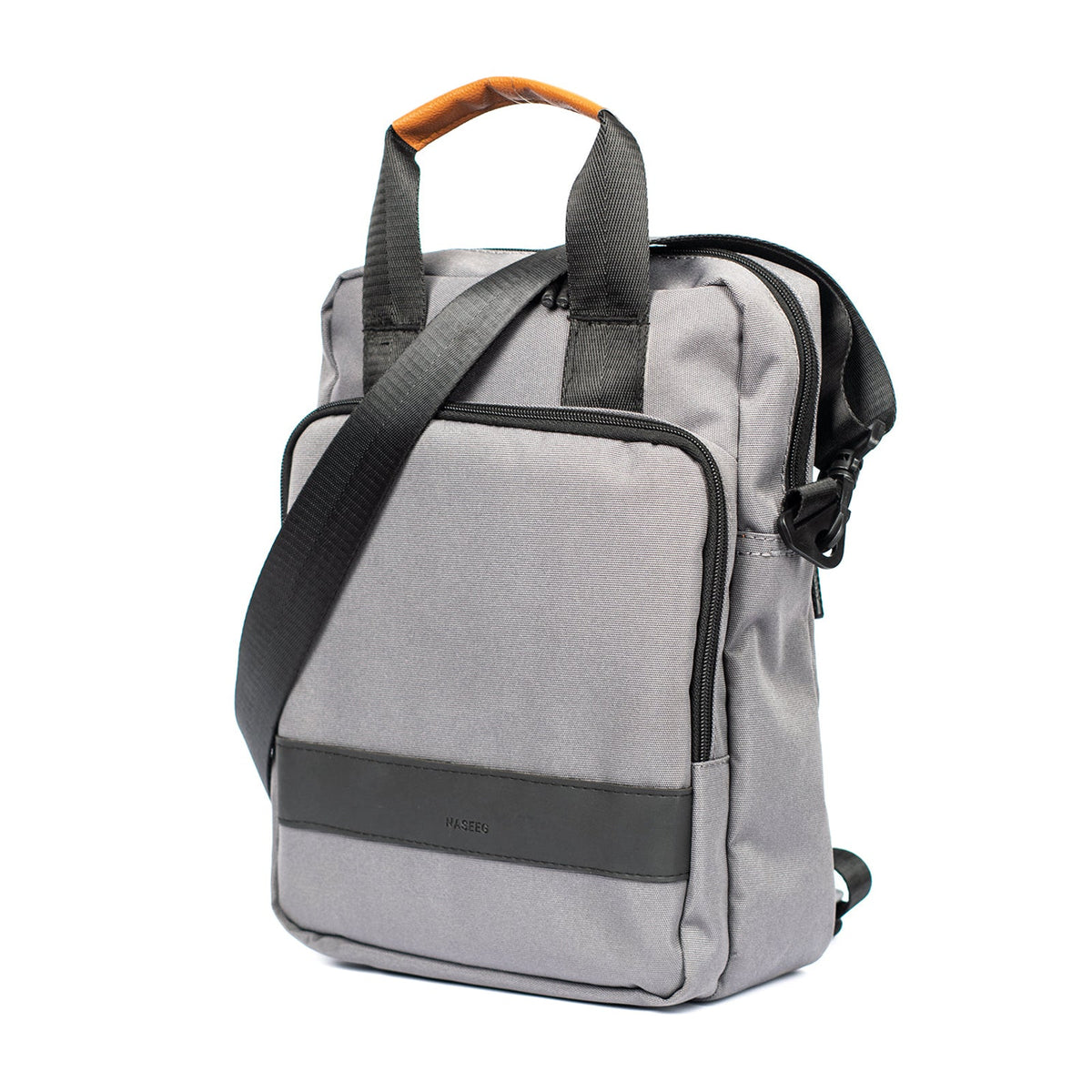 شنطة كروس نسيج X3 للتابلت 13 بوصة باللون Dark Gray، منظر أمامي جانبي