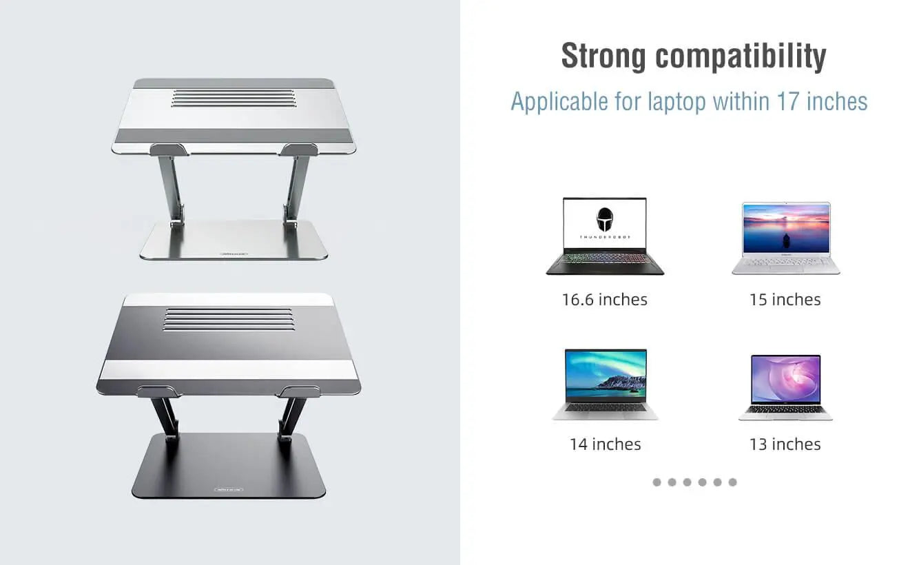 Nillkin ProDesk Metal Adjustable Laptop Stand Ergonomic Design for 11 - 17 inches laptops-Color: Gray---Ennap.com