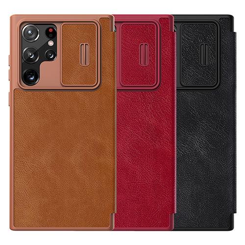 Nillkin Qin Pro Leather Case For Samsung Galaxy S22 Ultra - Nillkin Qin Pro Leather Case For Samsung Galaxy S22 Ultra - Black Ennap.com