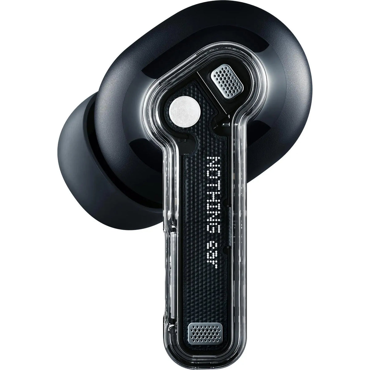 Nothing Ear earbud in Black, front close-up