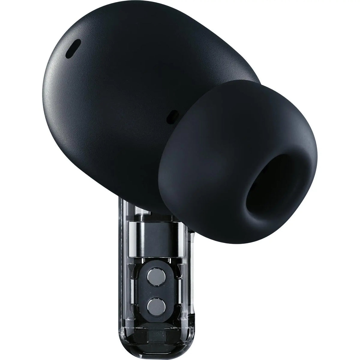 Nothing Ear earbud in Black, side close-up