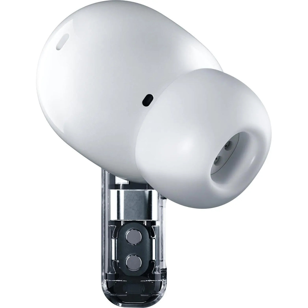 Nothing Ear earbud in White, back close-up
