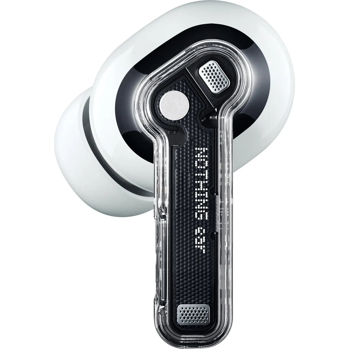 Nothing Ear earbud in White, front close-up