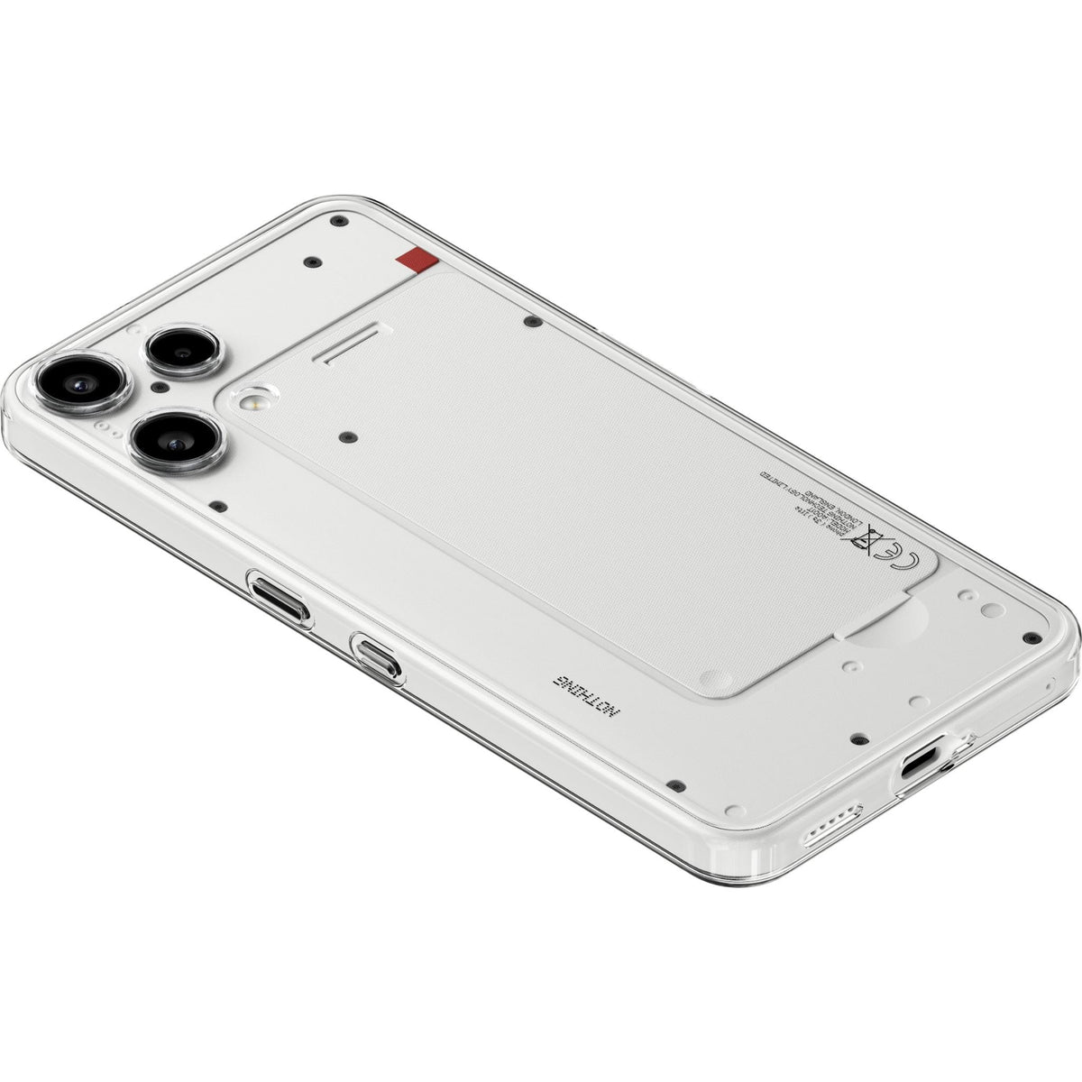 Nothing Phone (3a) Lite in White, back view lying flat