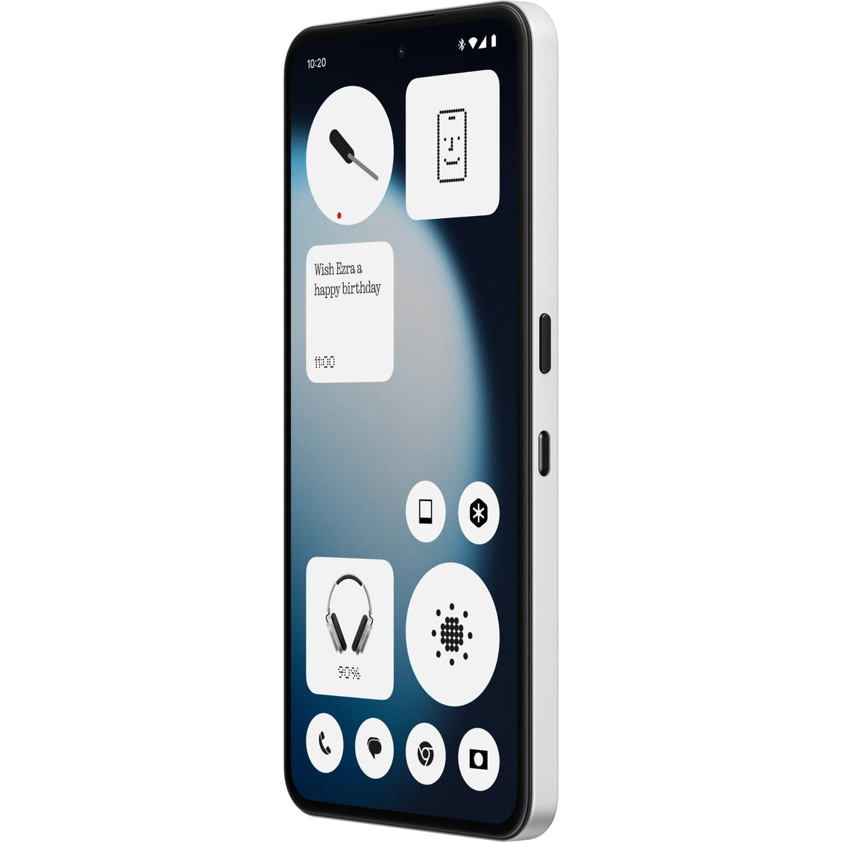 Nothing Phone (3a) Lite in White, front view from the right