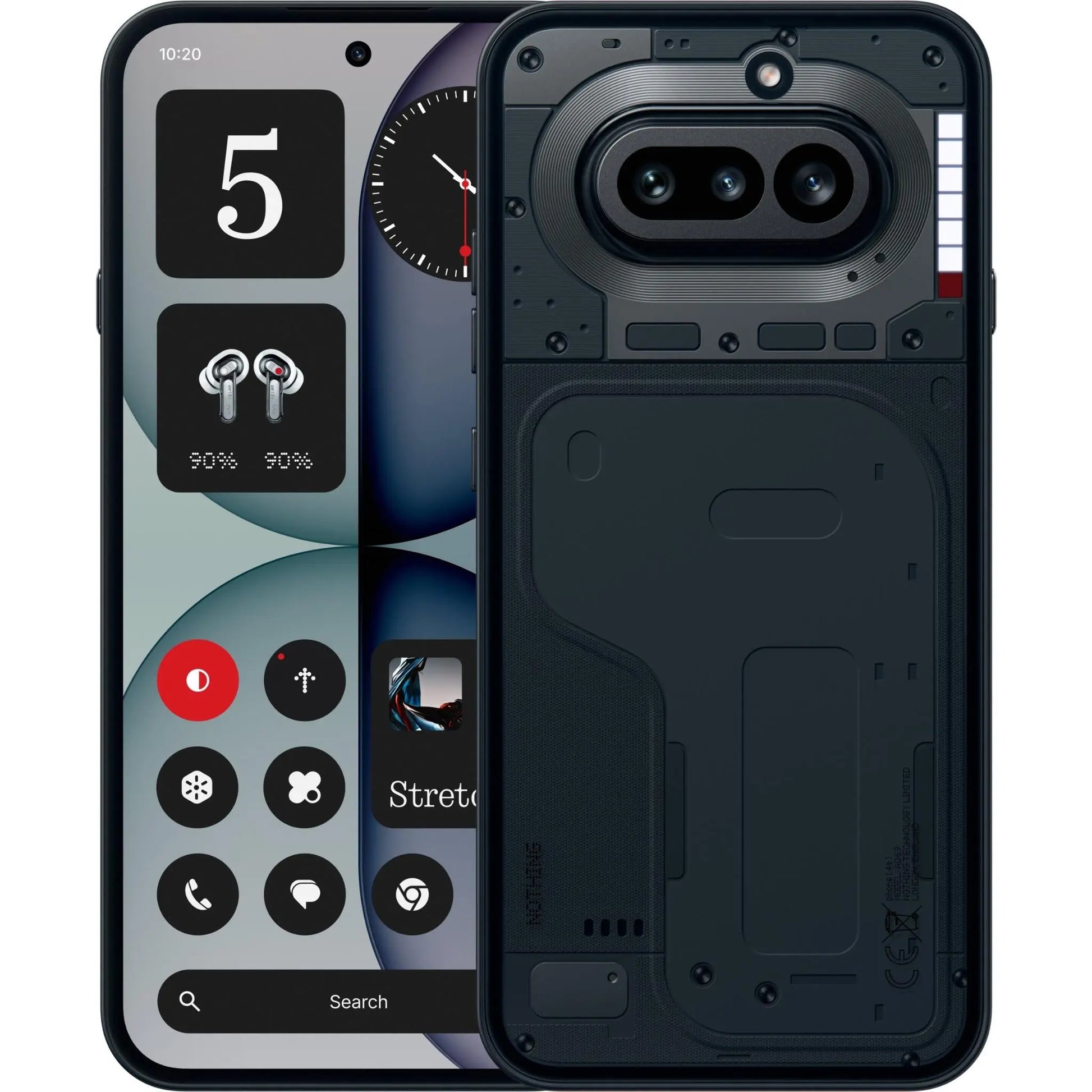 هاتف Nothing Phone (4a) بلون Black من الأمام والظهر الشفاف