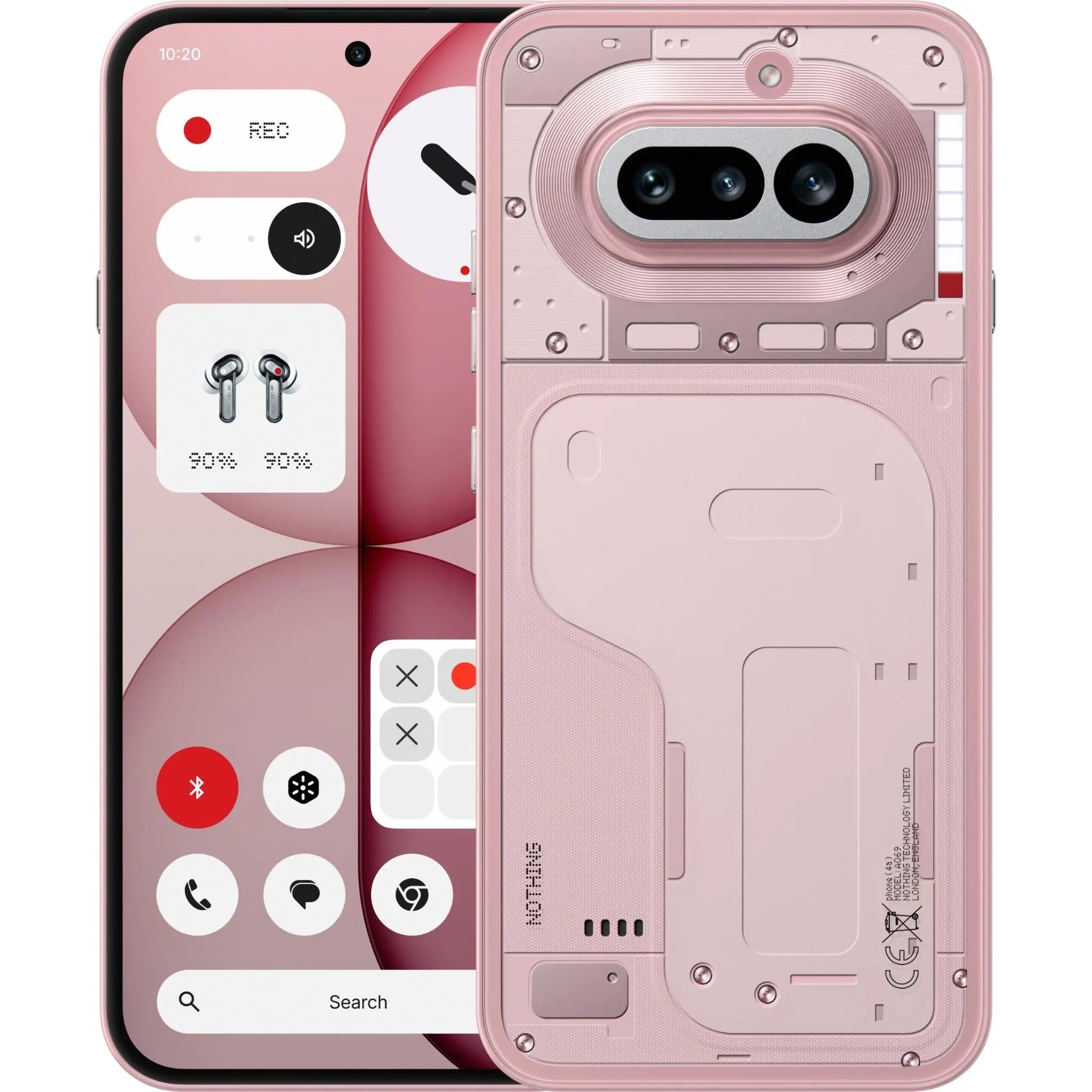هاتف Nothing Phone (4a) بلون Pink من الأمام والظهر الشفاف