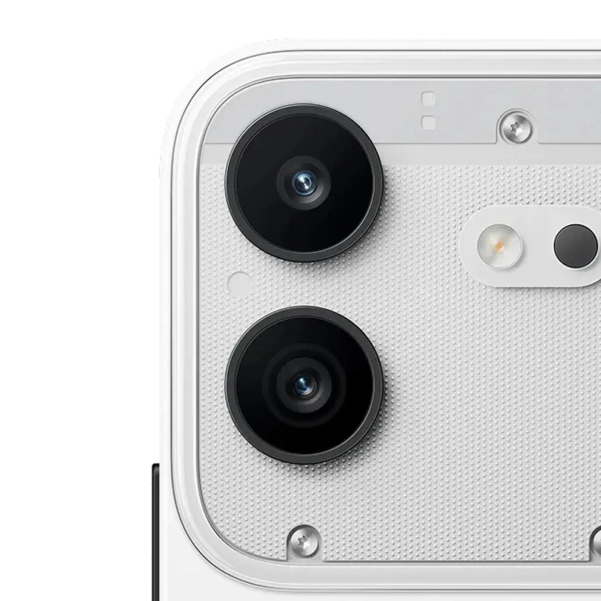 Nothing Phone (4b) white rear camera close-up