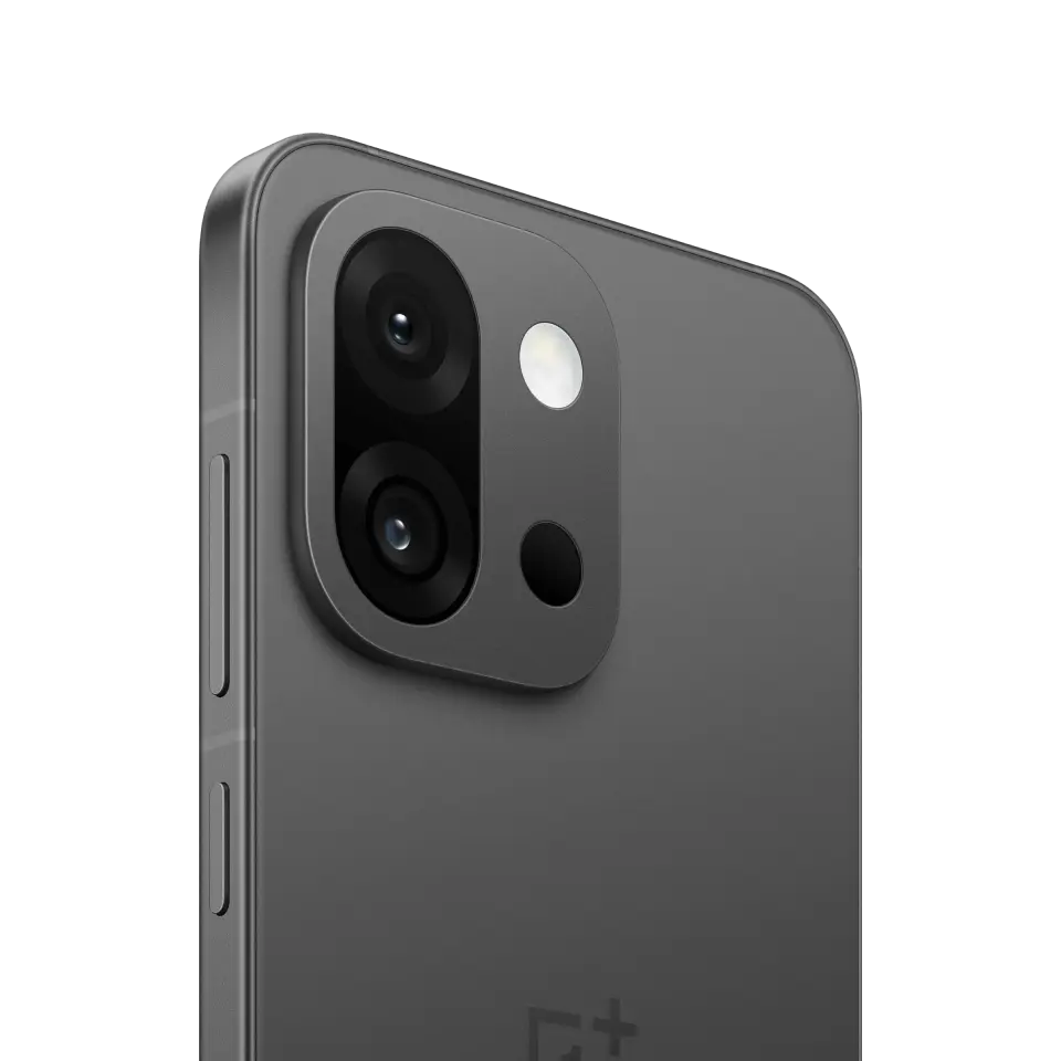 OnePlus 13s in Black Velvet, dual rear camera close-up