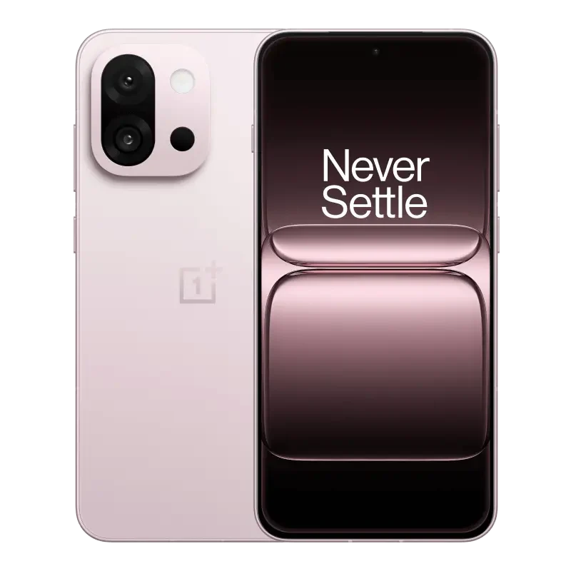 OnePlus 13s in Pink Satin, back and front view
