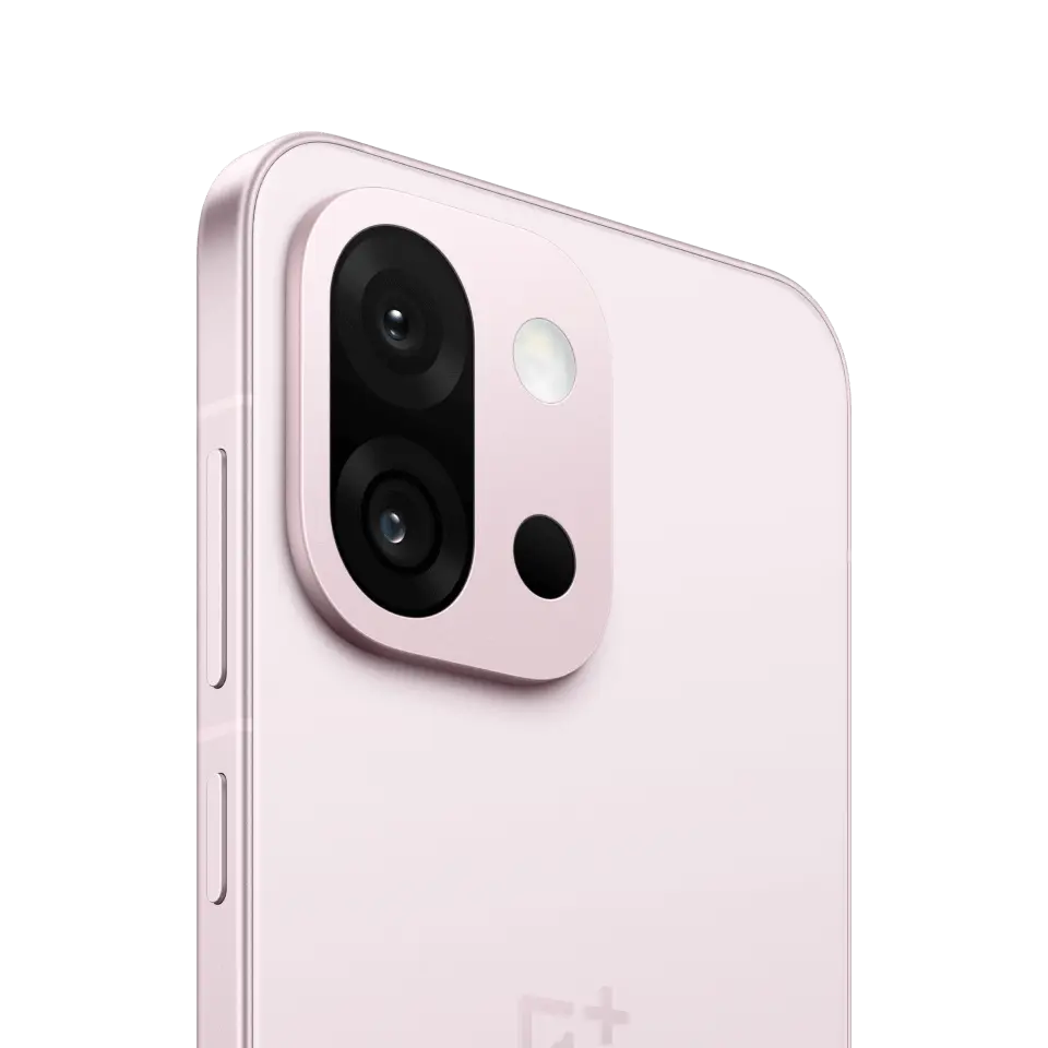 OnePlus 13s in Pink Satin, dual rear camera close-up