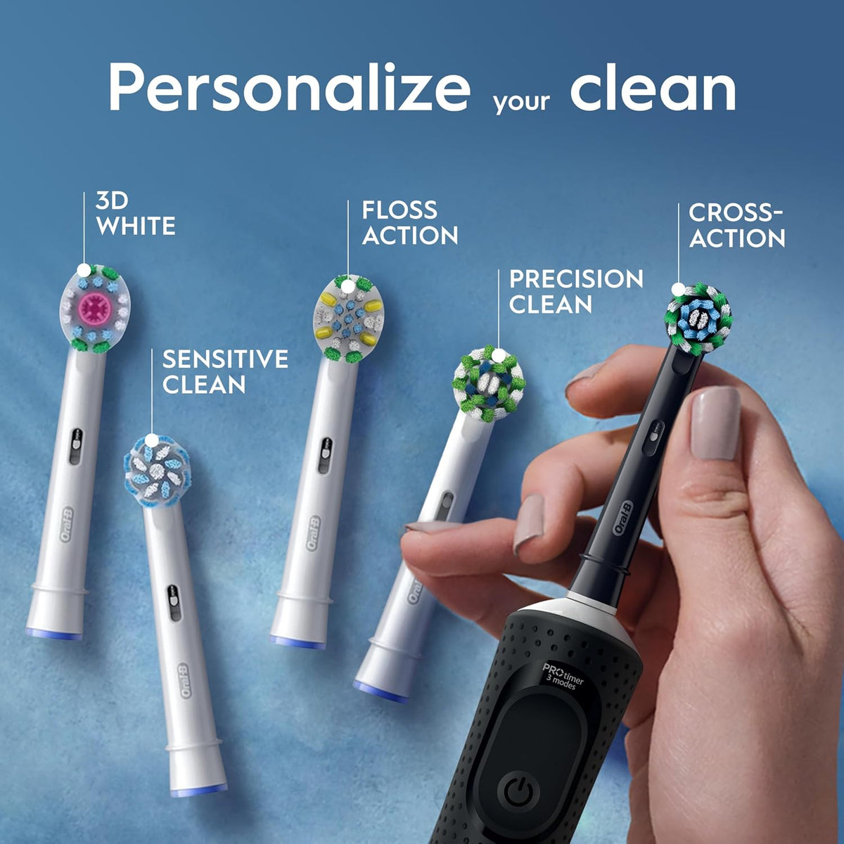 Oral-B Vitality Pro with compatible replacement brush heads