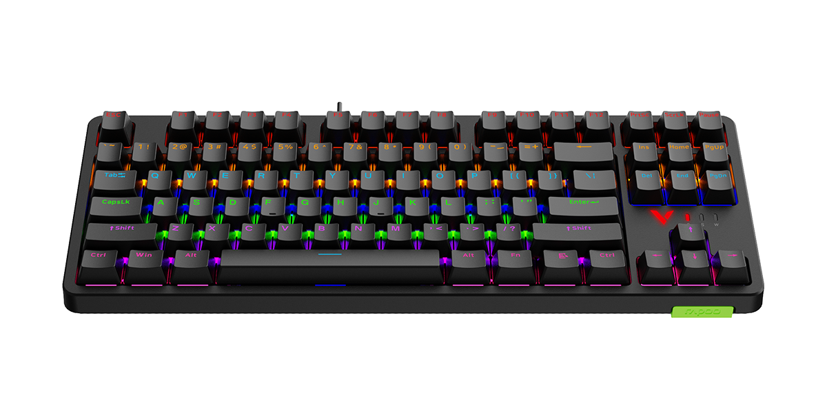Rapoo V500PRO-87 wired mechanical gaming keyboard in Black