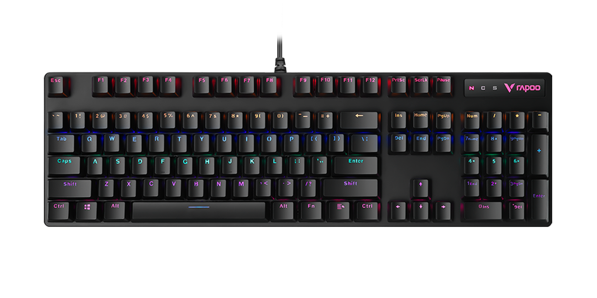 Rapoo V500PRO wired mechanical gaming keyboard in Black