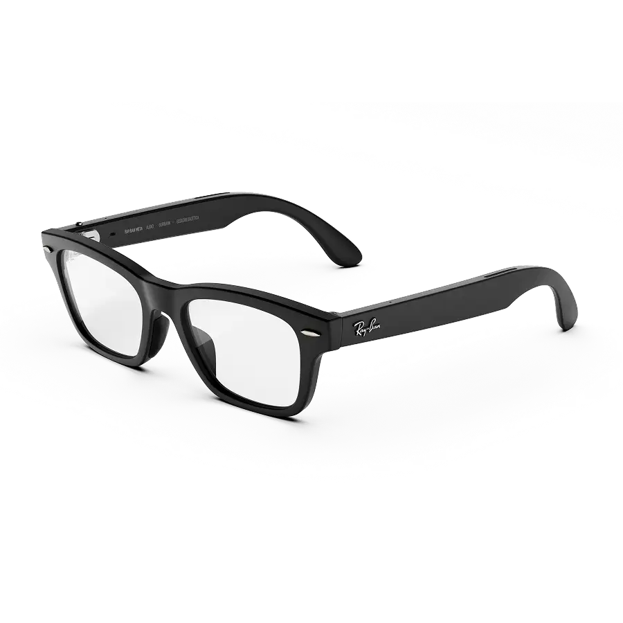 نظارة راي بان ميتا Audio Burbank بإطار Matte Black وعدسات Clear