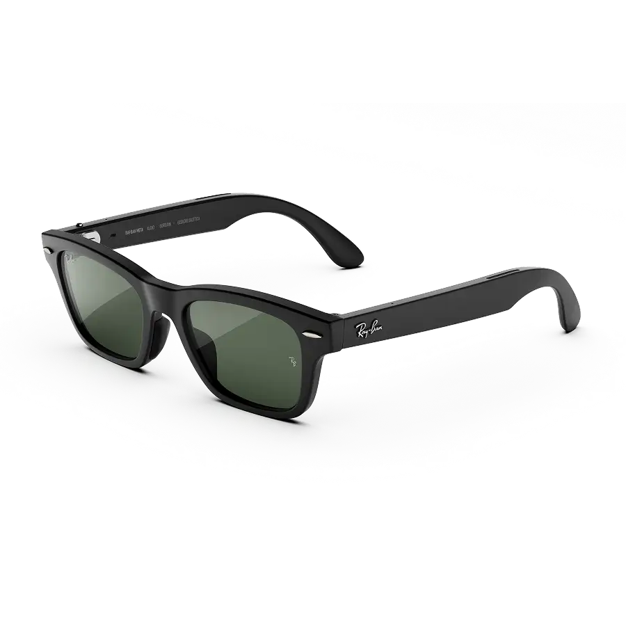 Ray-Ban Meta Audio Burbank in Matte Black with Transitions Graphite Green lenses