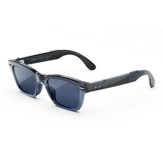 Ray-Ban Meta Audio Burbank in Transparent Sky Blue with Transitions Sapphire lenses