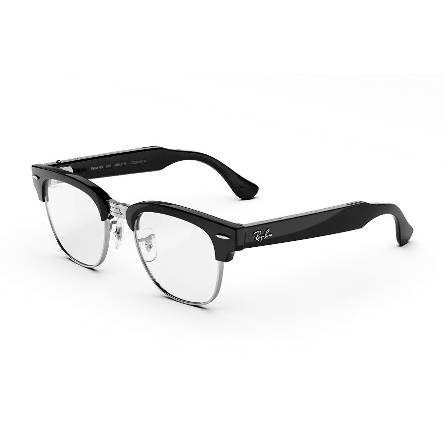 نظارة راي بان ميتا Audio Clubmaster بإطار Shiny Black وعدسات Clear
