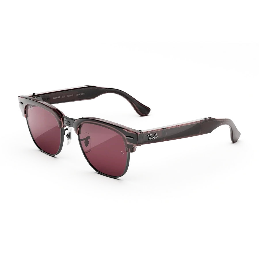 Ray-Ban Meta Audio Clubmaster in Transparent Orchid with Transitions Ruby lenses