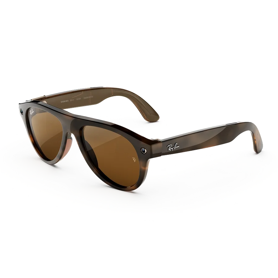 نظارة راي بان ميتا Aviator (Gen 3) بإطار Havana وعدسات Brown