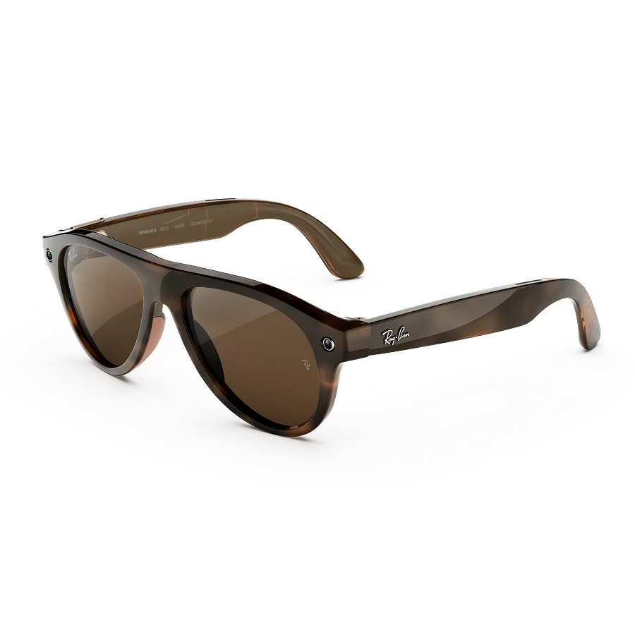 Ray-Ban Meta Aviator (Gen 3) in Havana with Transitions Brown lenses