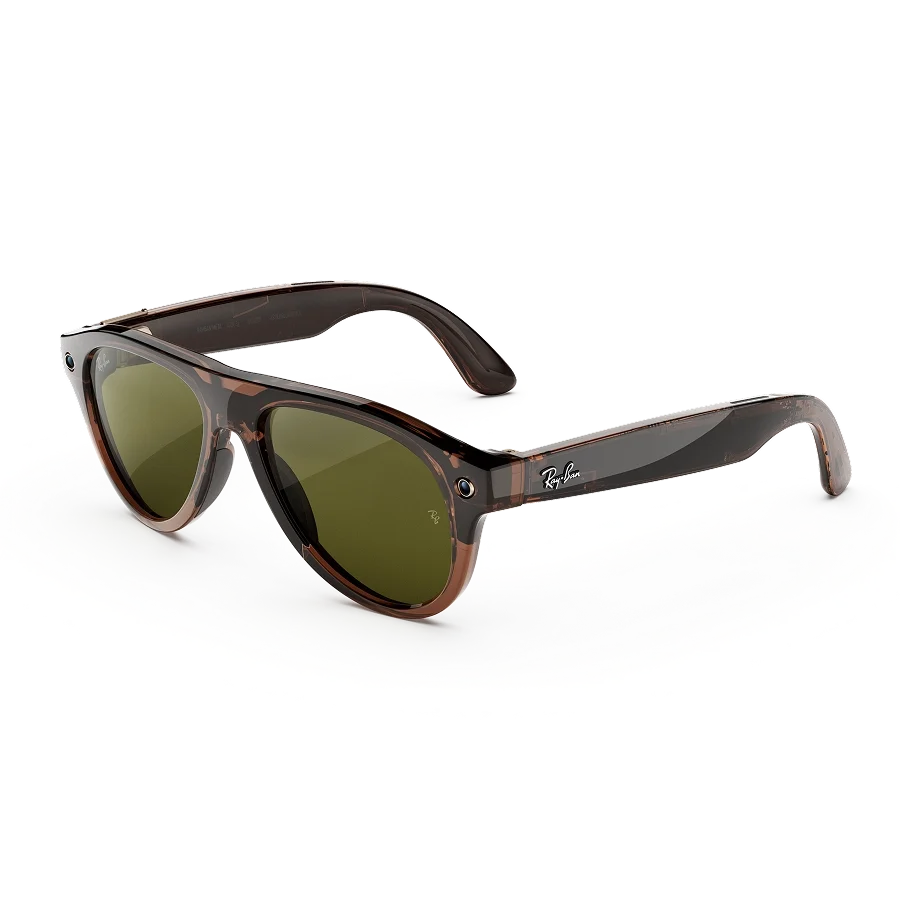 Ray-Ban Meta Aviator (Gen 3) in Transparent Umber with Transitions Jade lenses