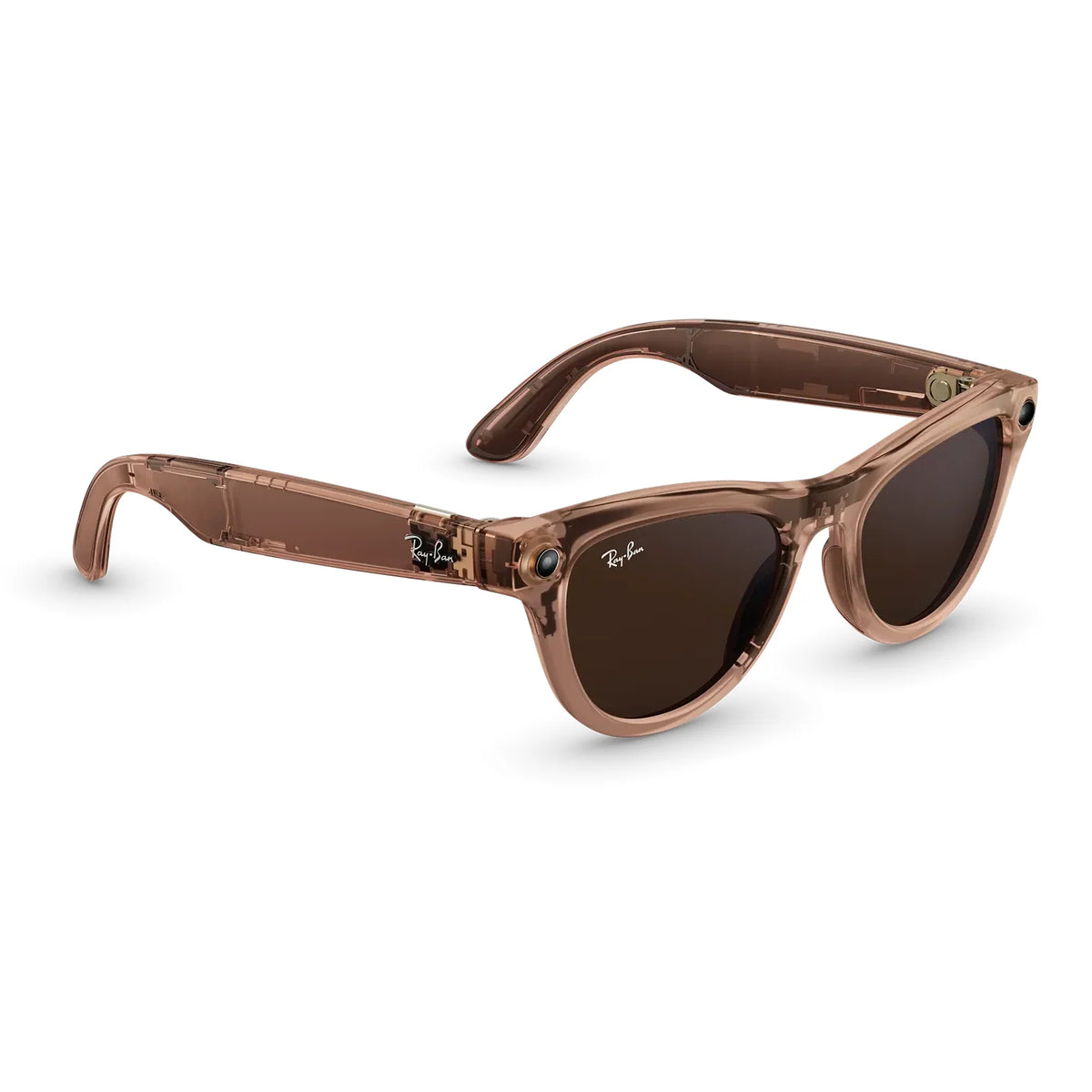 Ray-Ban Meta Skyler (Gen 2) in Shiny Transparent Peach with Transitions Brown lenses