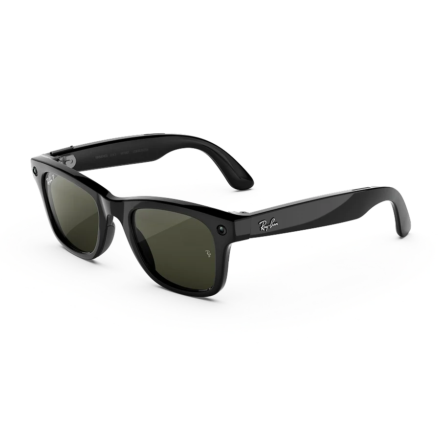 Ray-Ban Meta Wayfarer (Gen 3) in Shiny Black with Polarized Green lenses