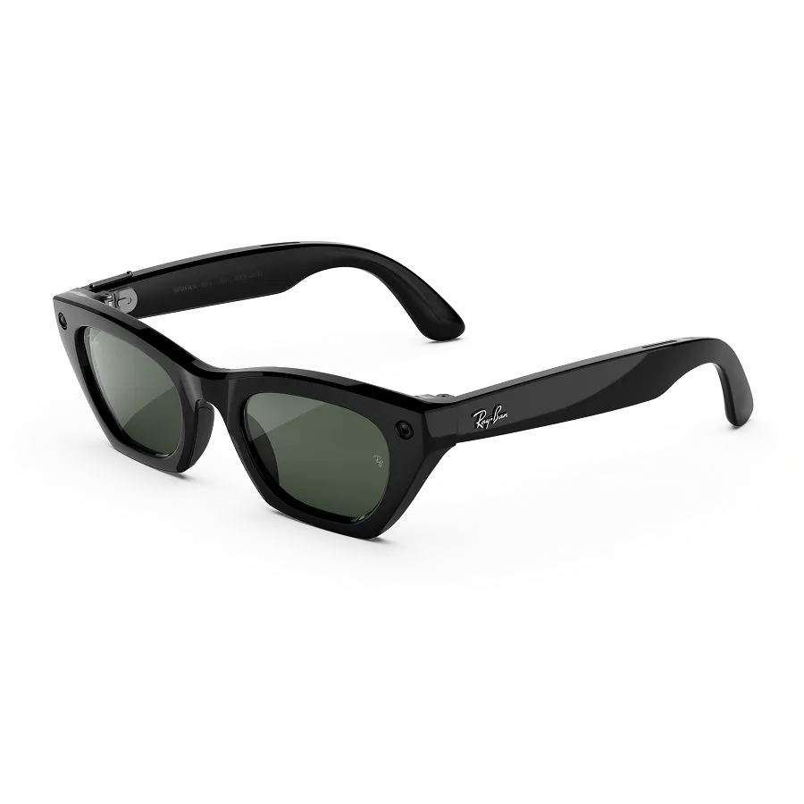Ray-Ban Meta Zena (Gen 3) in Shiny Black with Transitions Graphite Green lenses