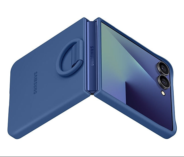 Samsung Galaxy Z Flip7 Ring Case (Silicone)-Color: Blue---Ennap.com