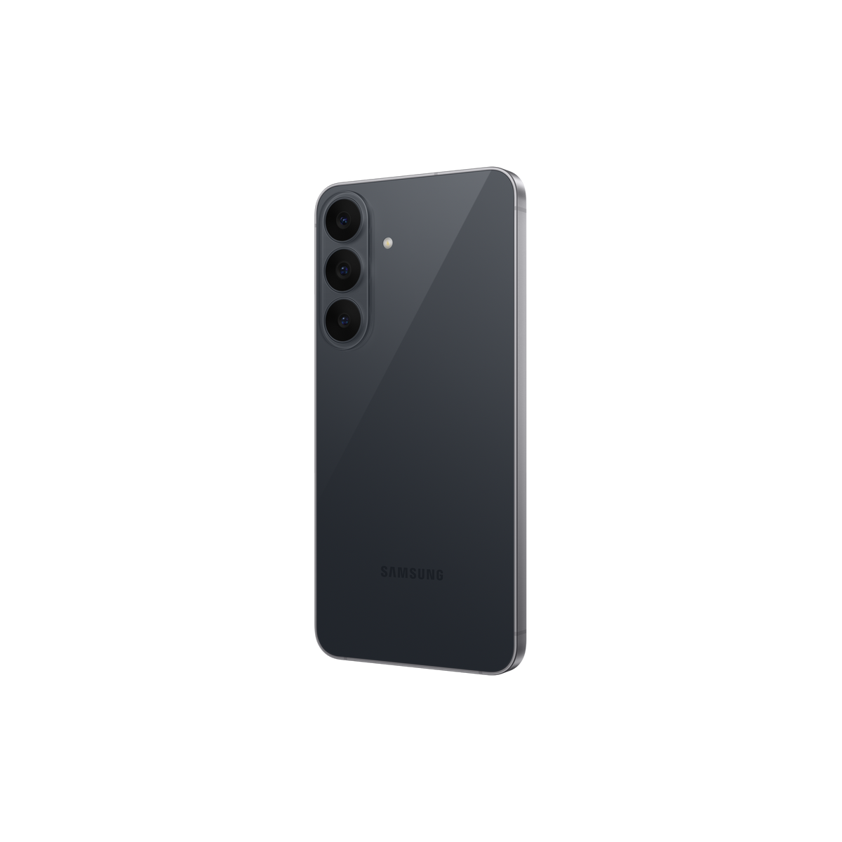 Samsung Galaxy S26 FE in Graphite, angled rear view