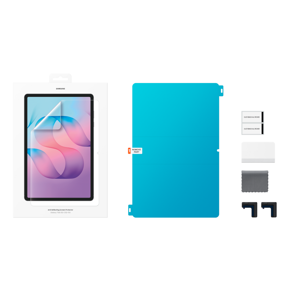 Samsung Galaxy Tab S12+ Anti-Reflecting Screen Protector box contents with applicators and cleaning kit