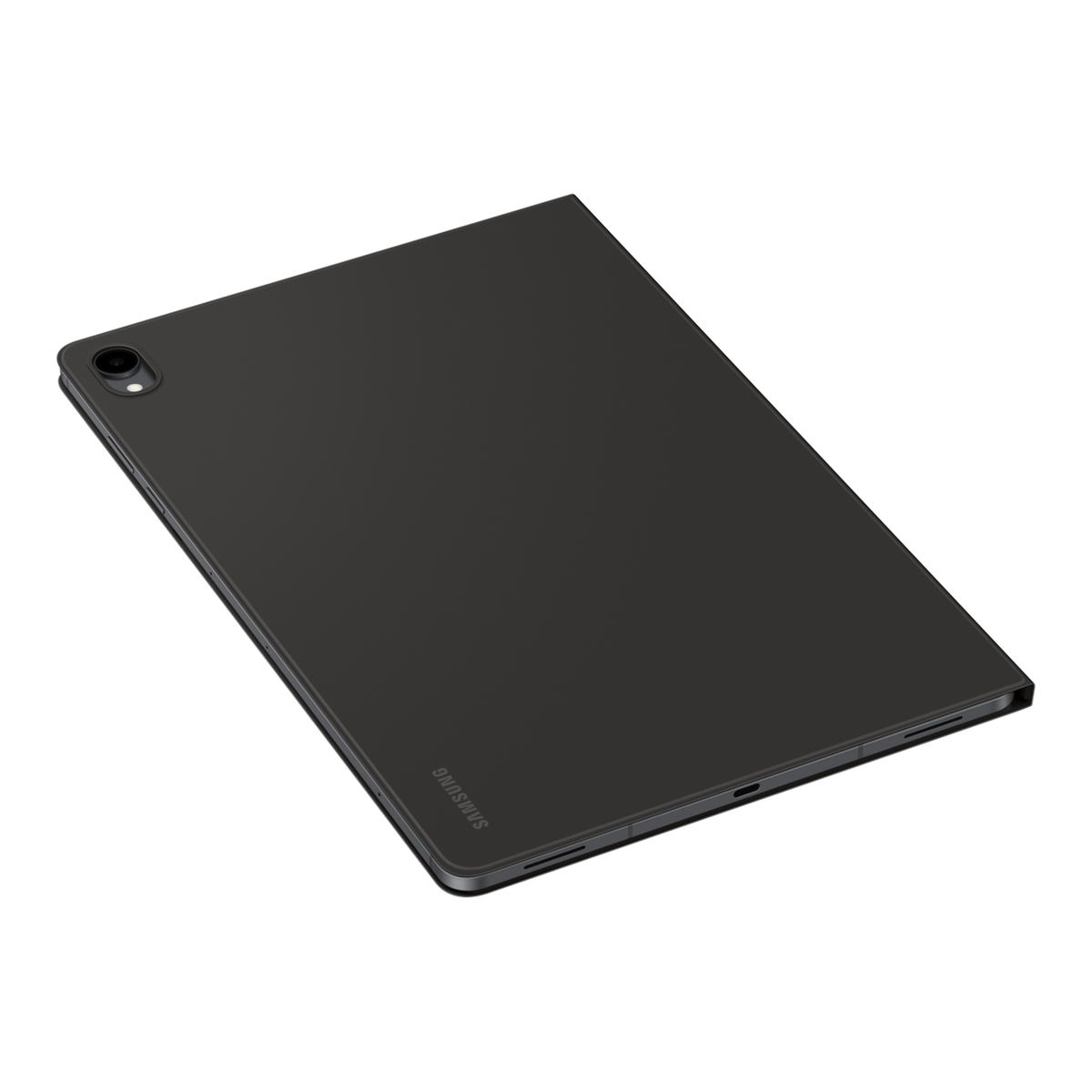 جراب Book Cover لجالكسي تاب S12+ بلون Black من الخلف بزاوية مع إطار الكاميرا
