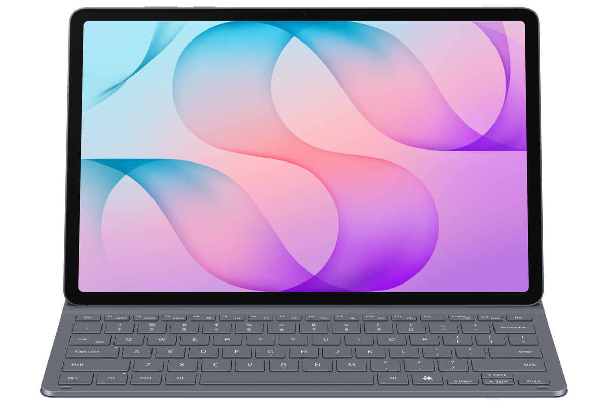 Galaxy Tab S12+ in the Book Cover Keyboard Slim, front view