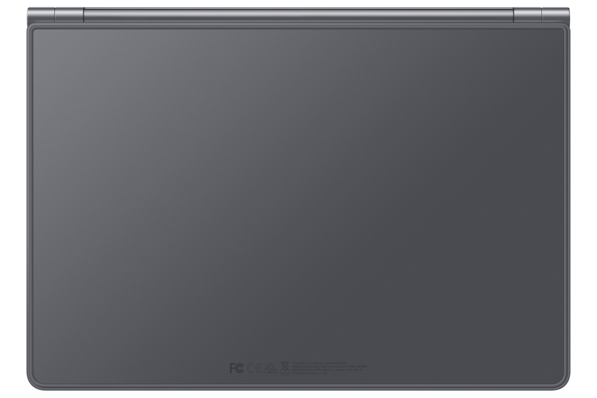 Galaxy Tab S12+ Pro Keyboard in Gray, closed back view
