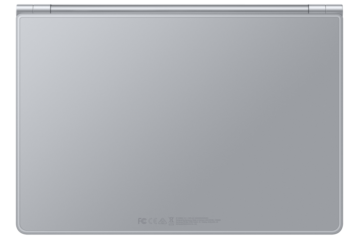 Galaxy Tab S12+ Pro Keyboard in Silver, closed back view