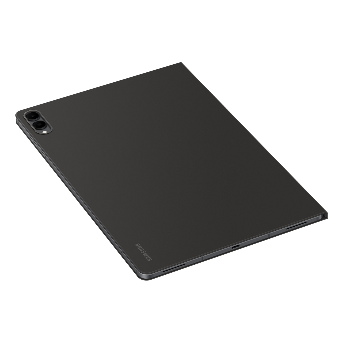 جراب Book Cover لتاب S12 Ultra بلون Black من الخلف بزاوية مع الإطار المعدني للكاميرا