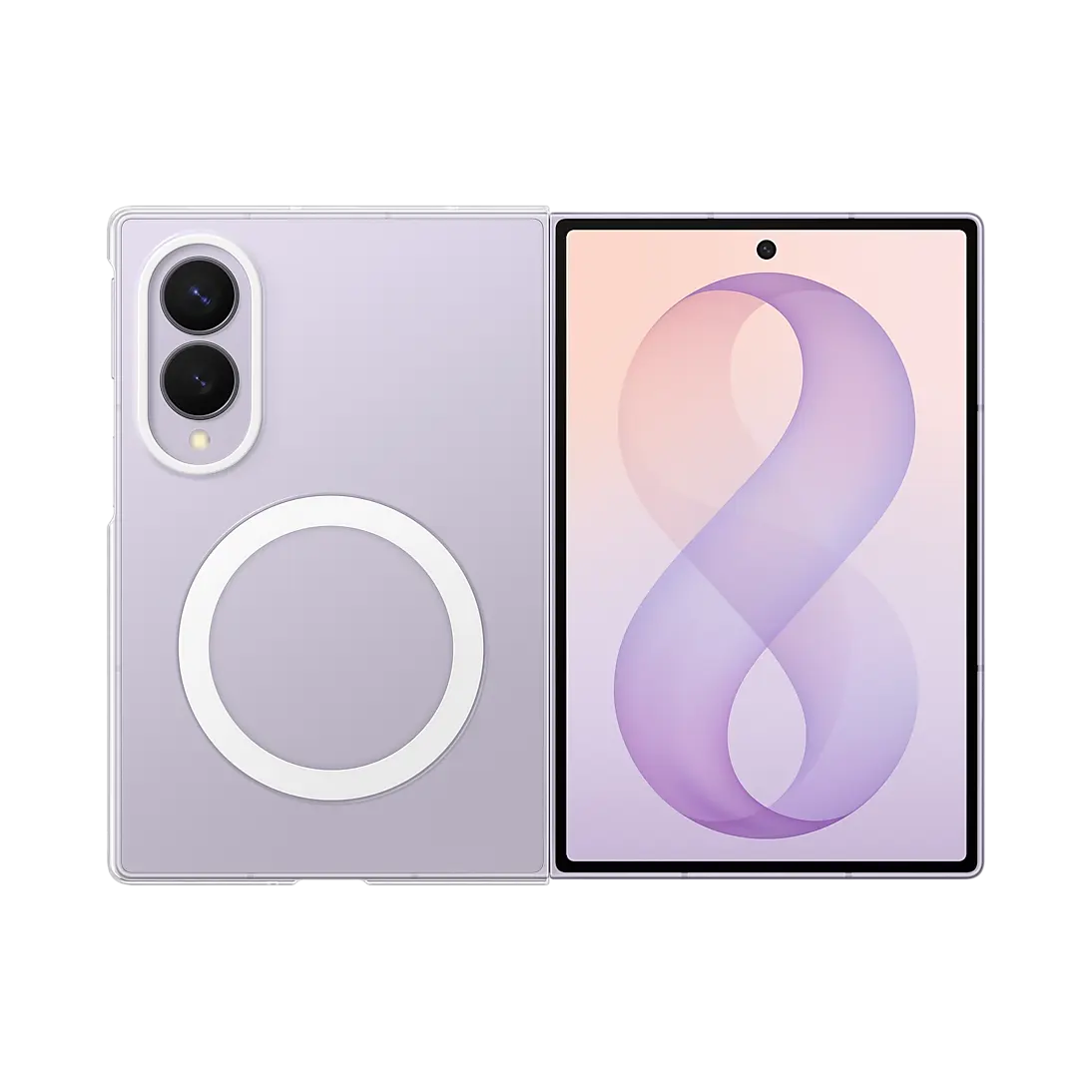 Samsung Galaxy Z Fold 8 Clear Magnet Case in Transparent, back and cover screen