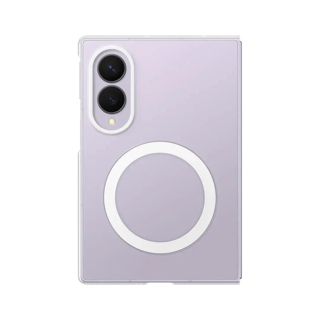 Samsung Galaxy Z Fold 8 Clear Magnet Case in Transparent, back view with the magnet ring