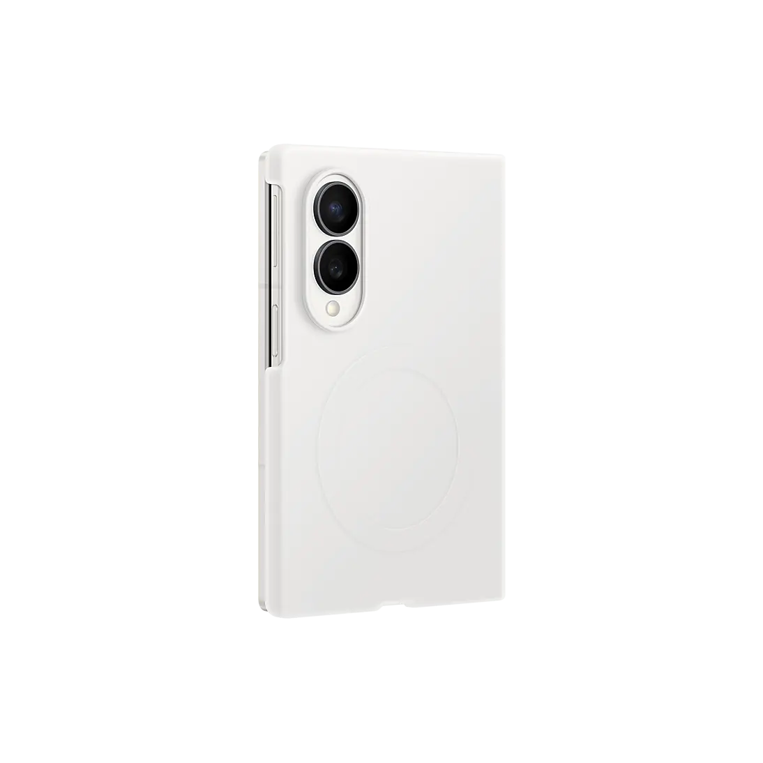 Samsung Galaxy Z Fold 8 Silicone Magnet Case in Cream, angled back view