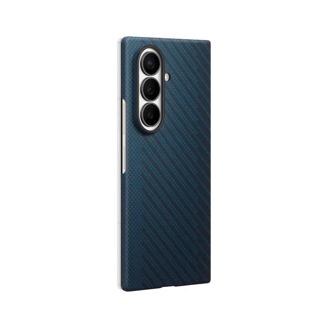 Samsung Galaxy Z Fold 8 Ultra Carbon Magnet Case in Blue, angled back view