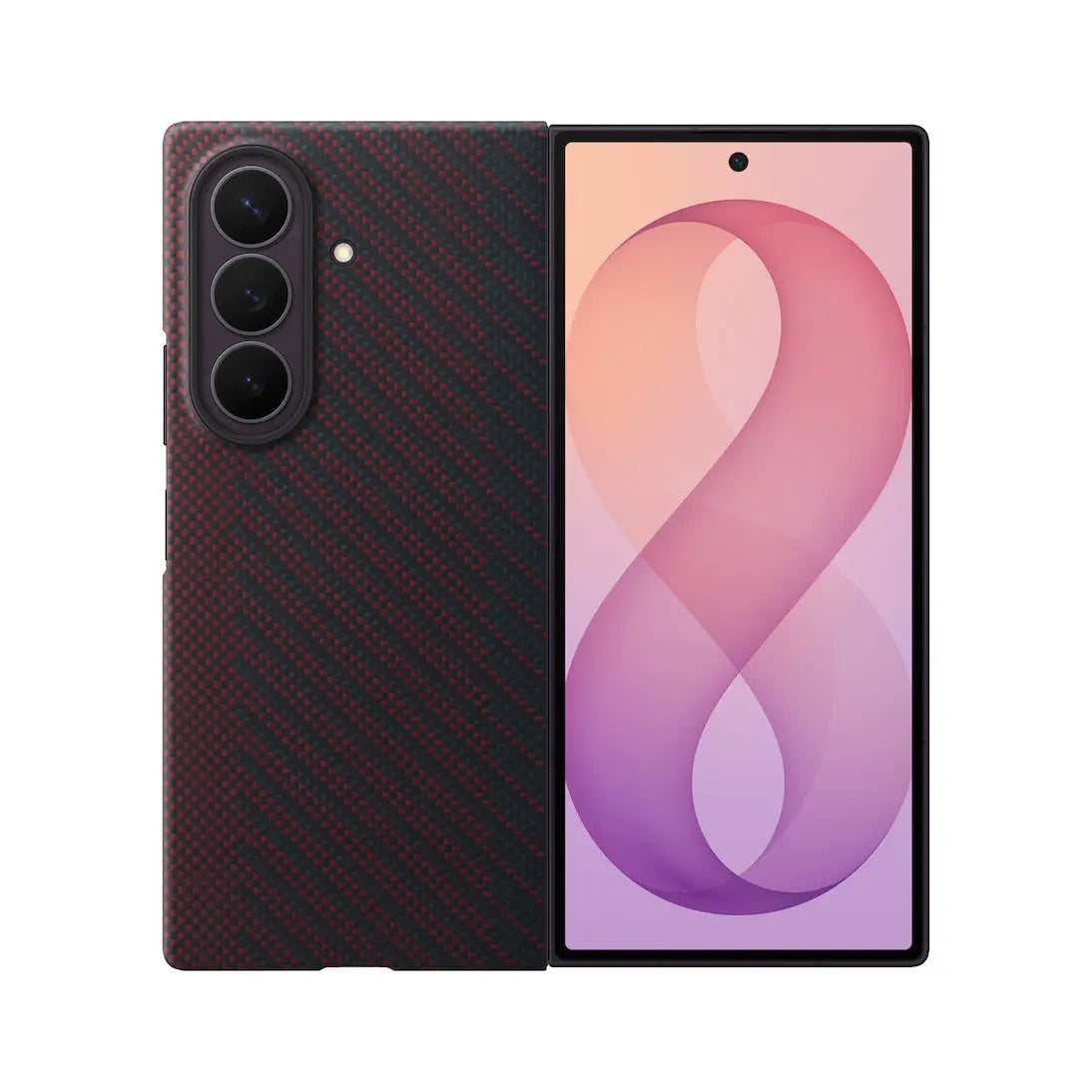 Samsung Galaxy Z Fold 8 Ultra Carbon Magnet Case in Violet, back and cover screen