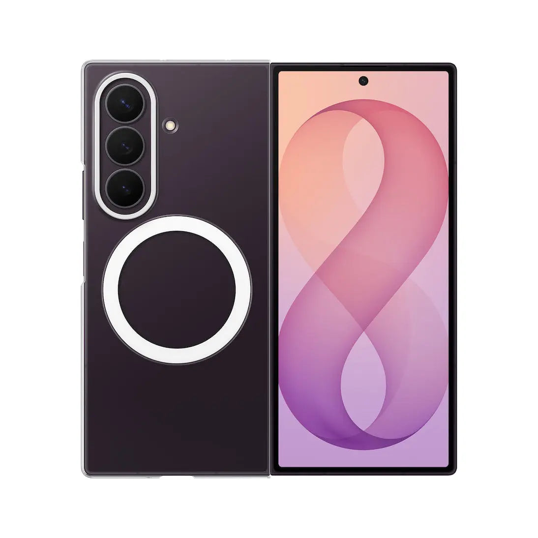 Samsung Galaxy Z Fold 8 Ultra Clear Magnet Case in Transparent, back and cover screen