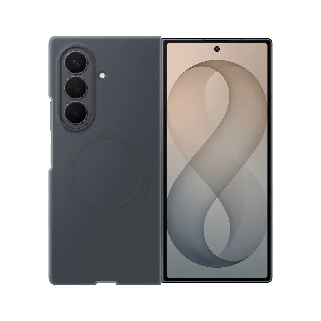 Samsung Galaxy Z Fold 8 Ultra Silicone Magnet Case in Graphite, back and cover screen