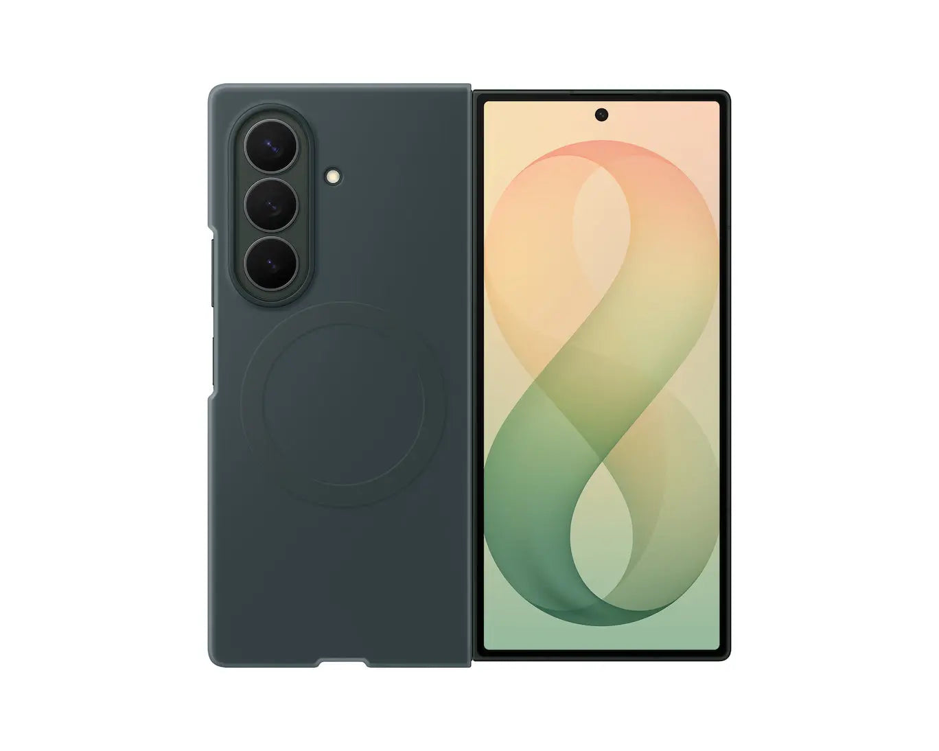 Samsung Galaxy Z Fold 8 Ultra Silicone Magnet Case in Green Shadow, back and cover screen