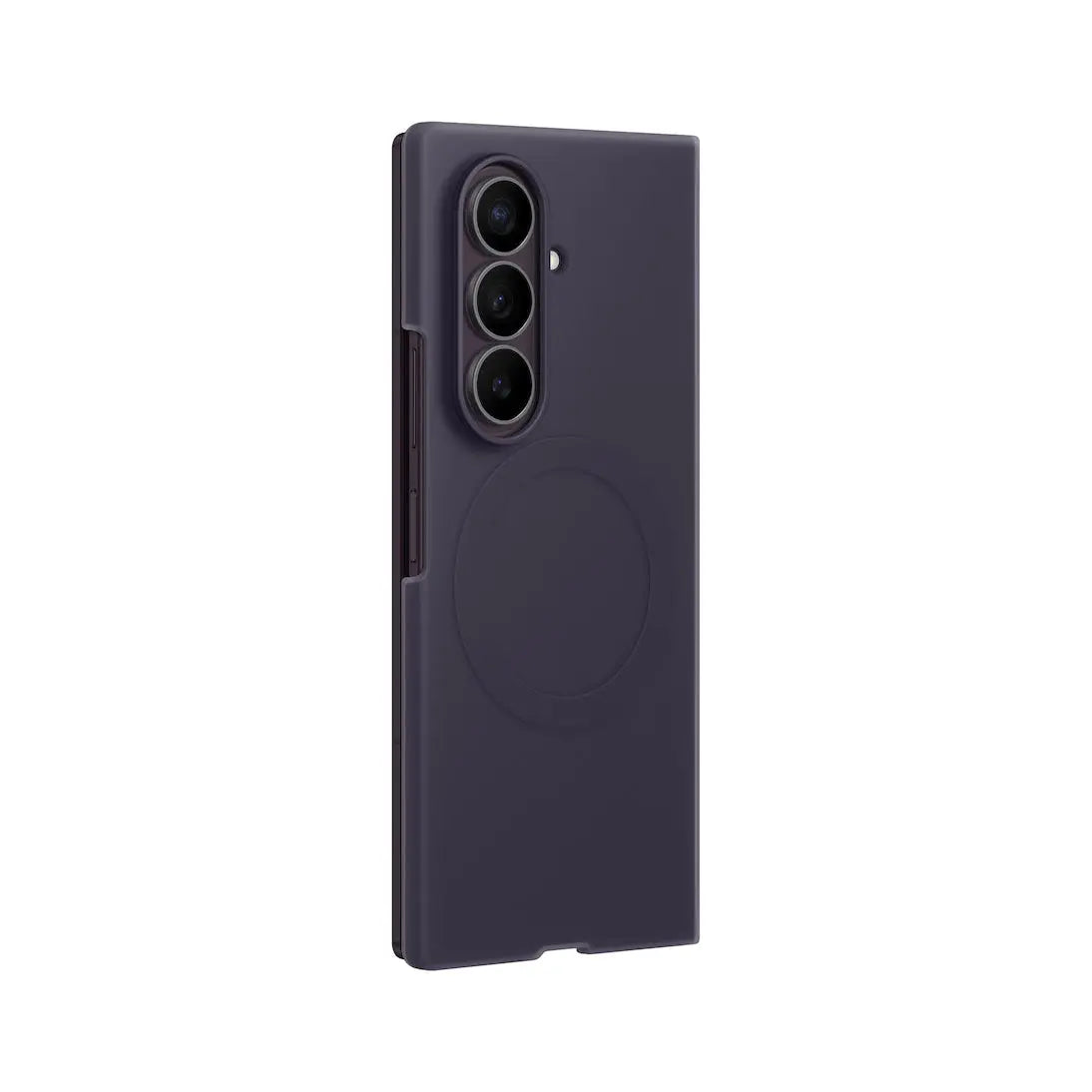 Samsung Galaxy Z Fold 8 Ultra Silicone Magnet Case in Violet Shadow, angled back view