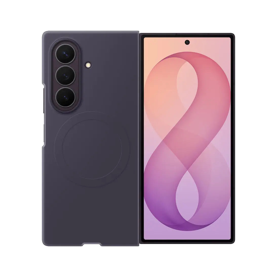 Samsung Galaxy Z Fold 8 Ultra Silicone Magnet Case in Violet Shadow, back and cover screen