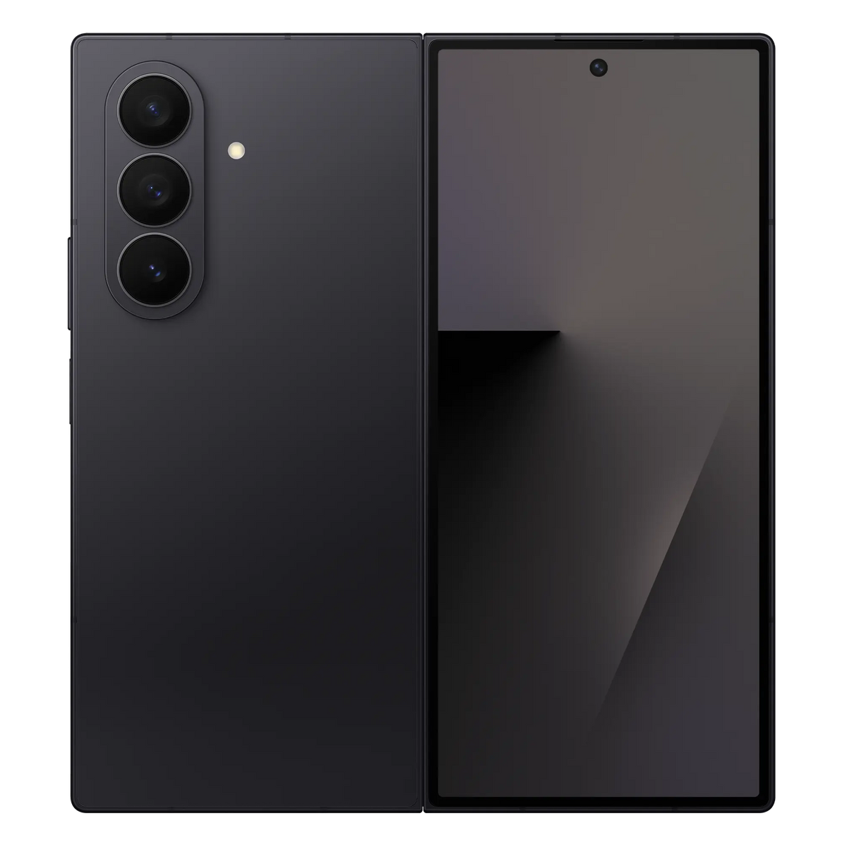 Samsung Galaxy Z Fold7 in Jetblack, back and cover screen side by side